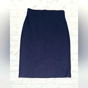 - ECI  SHAPLEY DARK BLUE TEXTURED SKIRT